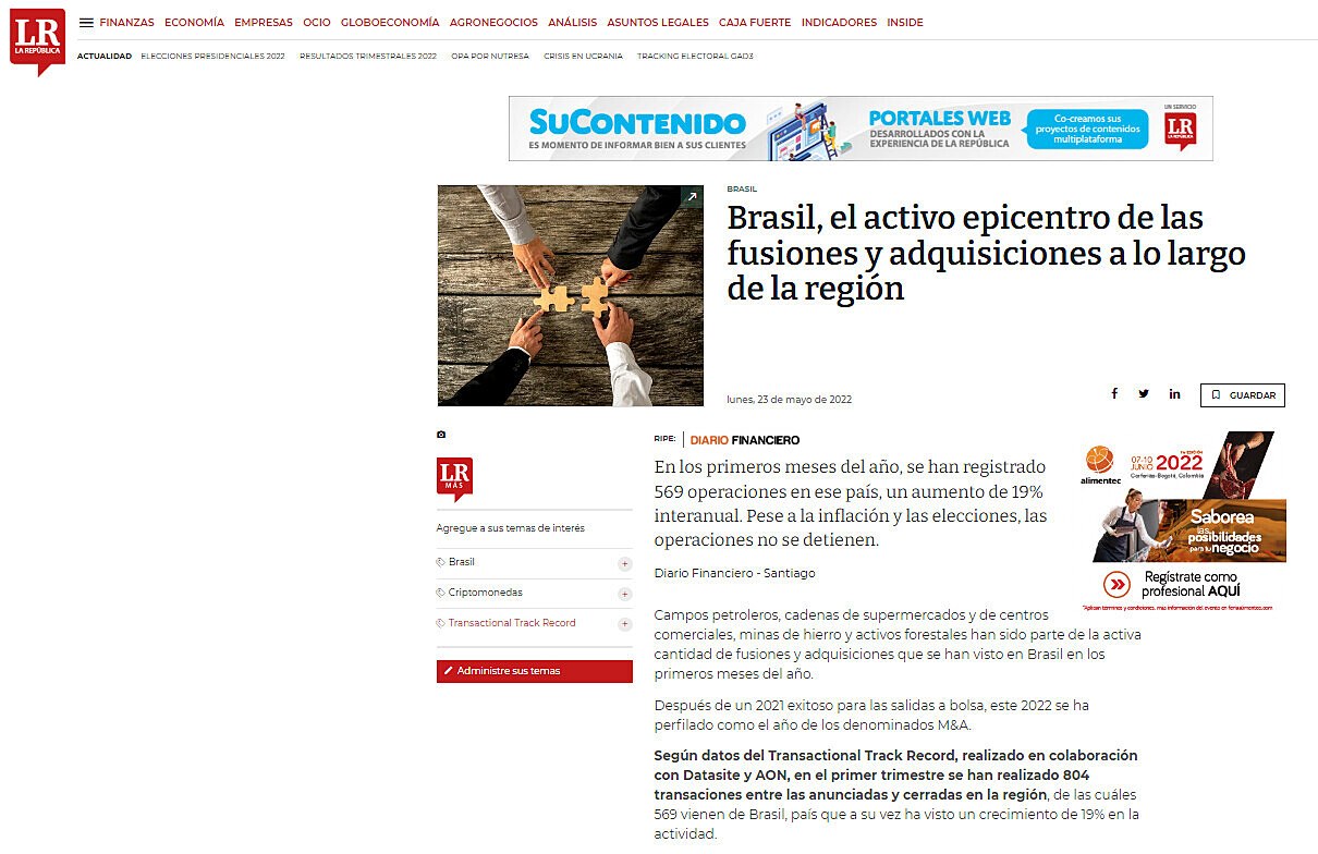 Brasil, el activo epicentro de las fusiones y adquisiciones a lo largo de la regin